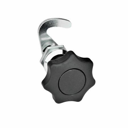 E+G lås, stål forzinket, stjerne greb, krom, u/beslag